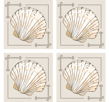Sous verre vintage motif coquillage élégant - TenStickers