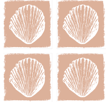 Sous verre Éléments de motif coquillage - TenStickers
