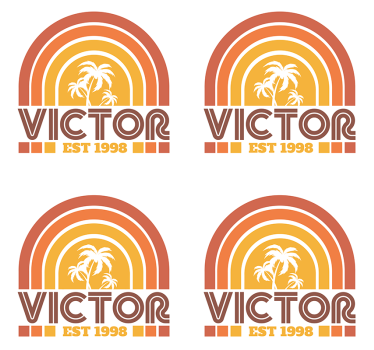Sous verre personnalisable Écusson palmiers rétro - TenStickers