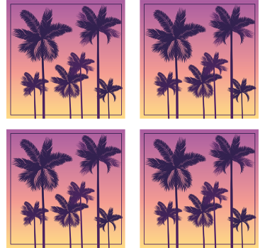 Sous verre palmiers en silhouette - TenStickers