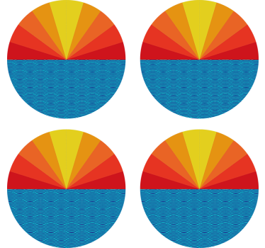 Sous verre bière motif circulaire géométrique vibrant - TenStickers