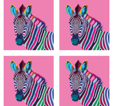Dessous de verre tres moderne Pop art zèbre - TenStickers