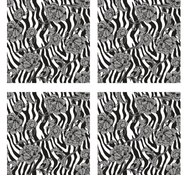 Sous verre motif floral zèbre - TenStickers