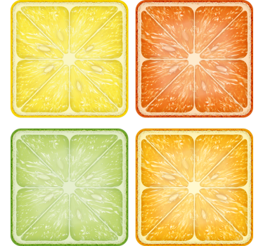 Sous verre tranche d'agrumes minima - TenStickers
