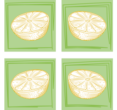 Sous verre personnalisable illustration de tranche de citron - TenStickers