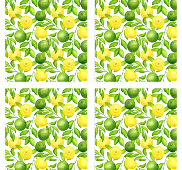 Sous verre motif floral agrume vivant - TenStickers