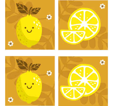 Sous verre bière citron et agrumes joyeux - TenStickers