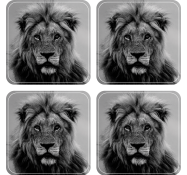 Sous verre moderne portraits de lions majestueux - TenStickers