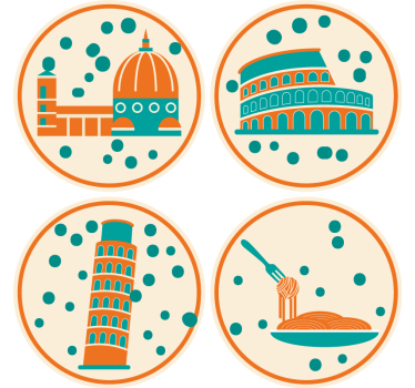 Sous verre moderne monuments emblématiques italiens - TenStickers