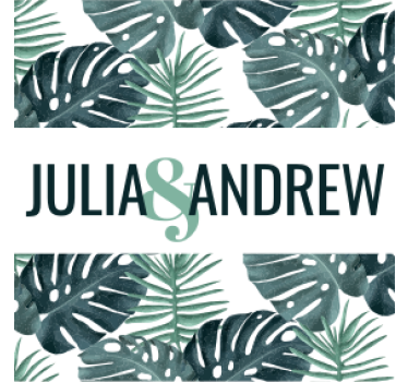 Sous verre mariage motif de feuille tropicale - TenStickers