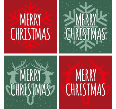Sous verre noël motifs verts et rouges - TenStickers