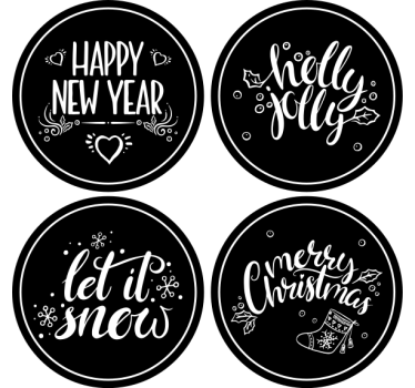 Sous verre noël salutations saisonnières joyeuses - TenStickers