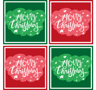 Sous verre noël typographie festive joyeuse - TenStickers