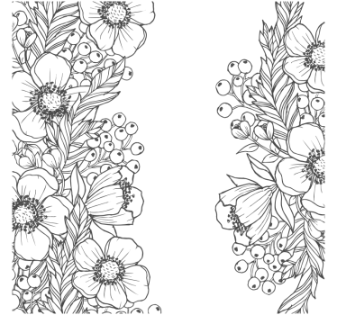 Sous verre motifs floraux en contour - TenStickers