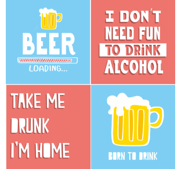 Sous verre bière citations amusantes sur les boissons - TenStickers