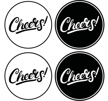 Sous verre bière typographie élégante cheers - TenStickers
