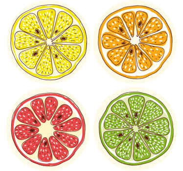 Sous verre bière motifs de tranches d'agrumes - TenStickers