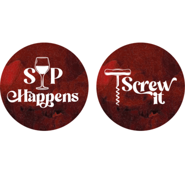 Sous verre citation humoristique sur le vin - TenStickers