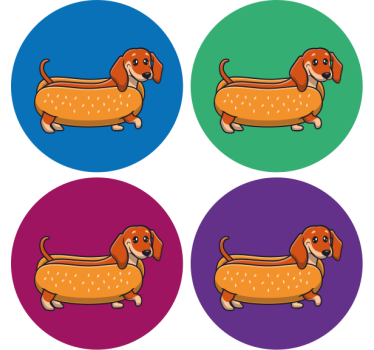 Sous verre bière chien saucisse joueur - TenStickers