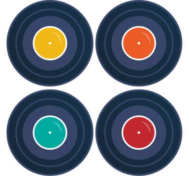 Sous verre bière inspiration vinyle coloré - TenStickers