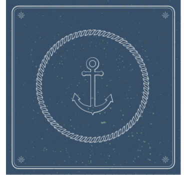 Sous verre vintage ancre avec corde - TenStickers