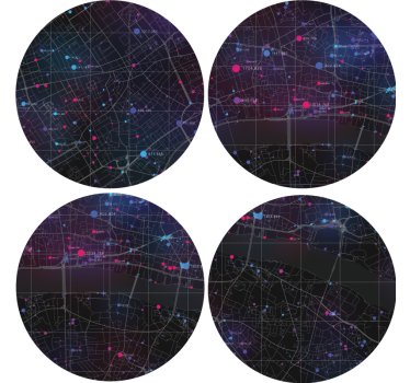 Sous verre motif de carte abstrait - TenStickers