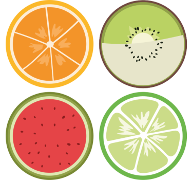 Sous verre moderne tranches de fruits d'agrumes - TenStickers
