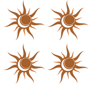 Sous verre symbole du soleil avec courbes - TenStickers