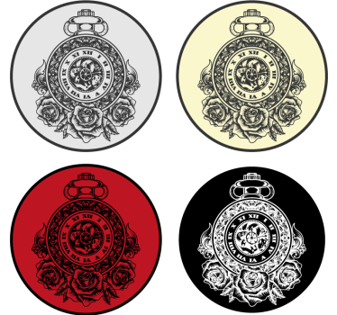 Sous verre vintage montre à gousset roses - TenStickers