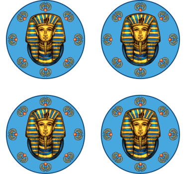 Sous verre bière portrait de pharaon Égyptien - TenStickers