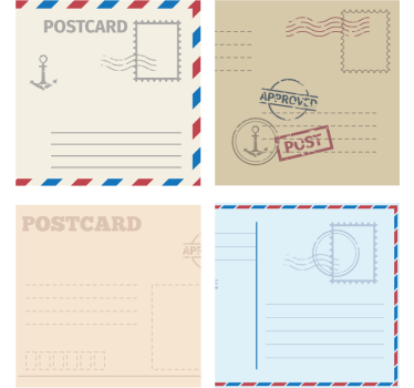 Sous verre moderne design de carte postale vintage - TenStickers