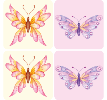 Sous verre bière motifs de papillons vibrants - TenStickers