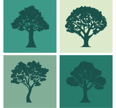 Sous verre collection silhouettes d'arbres - TenStickers