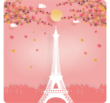 Sous verre moderne scène d'automne tour eiffel - TenStickers
