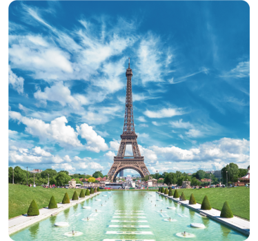 Sous verre moderne paysage de la tour eiffel - TenStickers
