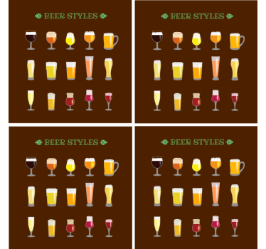 Sous verre bière variété de verres à bière - TenStickers