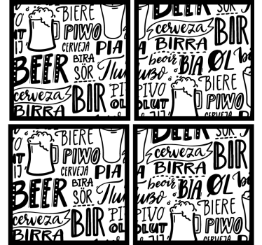 Sous verre bière terminologie variée - TenStickers