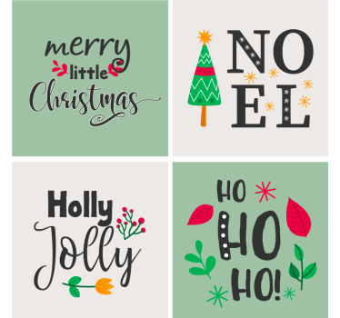 Sous verre noël elfa ho ho graphique - TenStickers