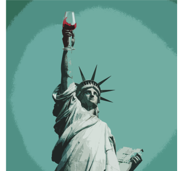 Sous verre bière statue tenant du vin - TenStickers
