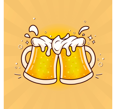 Sous verre bière pour trinquer avec des mugs - TenStickers