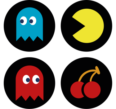 Sous verre bière icônes rétro colorées - TenStickers