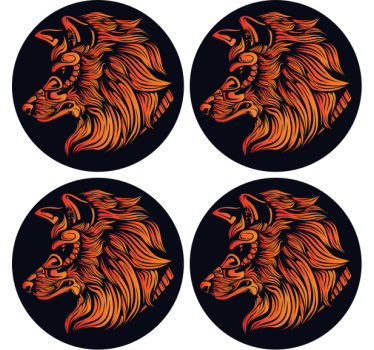 Sous verre vintage profil de loup féroce - TenStickers