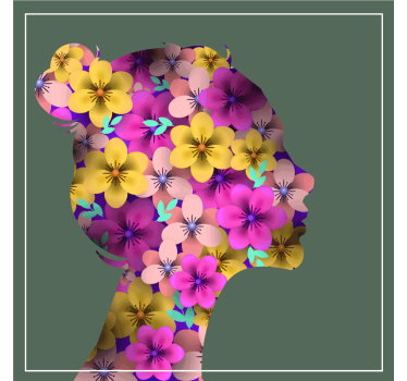 Sous verre moderne silhouette florale élégante - TenStickers