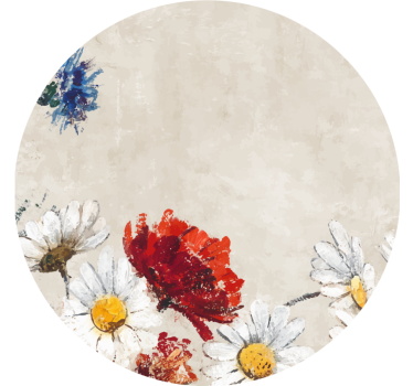 Sous verre vintage composition de fleurs vibrantes - TenStickers
