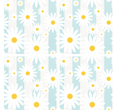 Sous verre bière motif floral marguerite - TenStickers