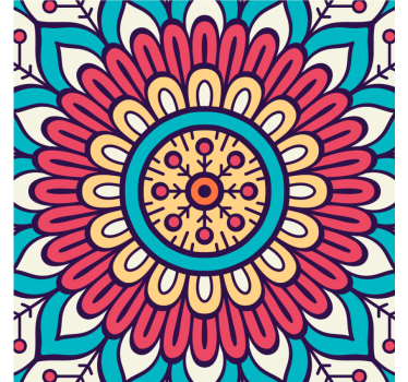 Sous verre motif floral circulaire - TenStickers
