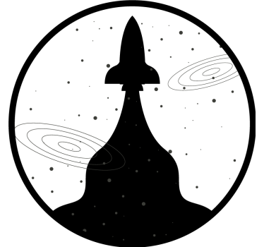 Sous verre bière silhouette de fusée avec étoiles - TenStickers