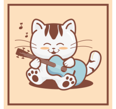 Sous verre bière chat espiègle jouant de la guitare - TenStickers