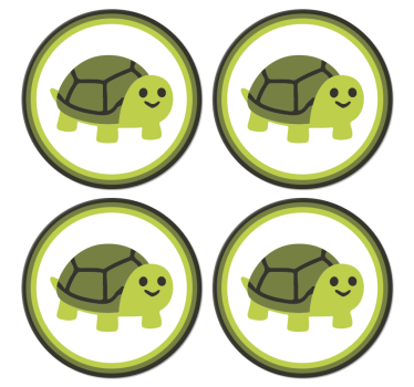 Sous verre bière tortue souriante graphique - TenStickers