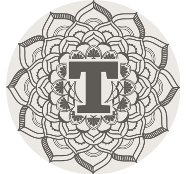 Sous verre bière décoration monogramme floral - TenStickers